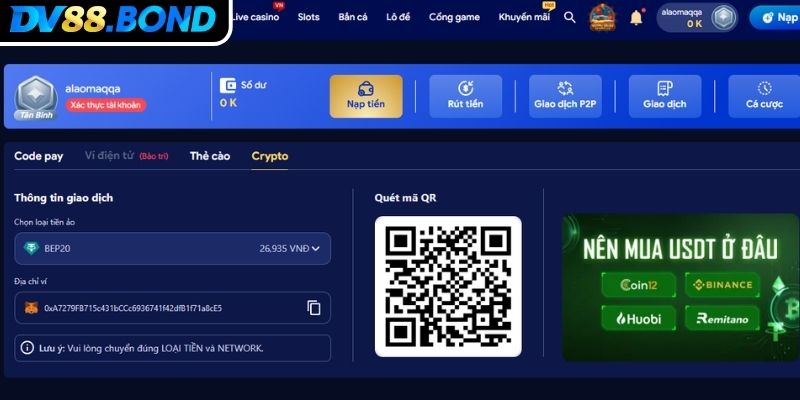 Lỗi phổ biến khi nạp tiền DV88 và cách khắc phục hiệu quả